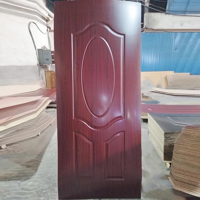 Peaux en bois rouge foncé de placage de porte affleurante, appartement utilisant les peaux en plastique de porte de PVC