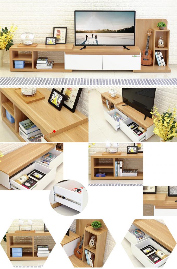 Style chinois en bois de couleur de meubles du support TV du panneau TV de particules de mélamine