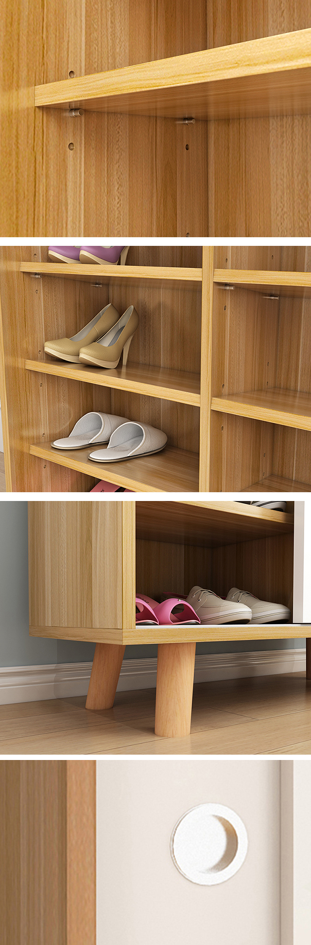 Facile de nettoyer le Cabinet enduit de produit en bois de support de chaussure de panneau de particules de mélamine