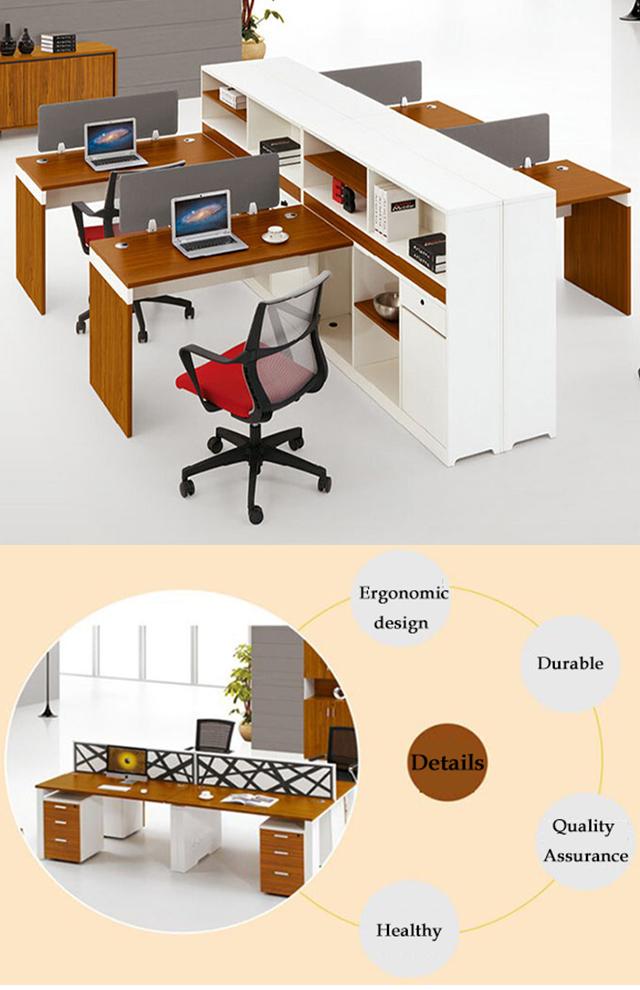 Bon bureau blanc en bois de meubles de bureau de placage de panneau de particules de mélamine de vente