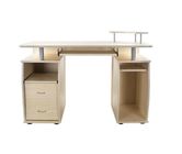 Commercial Dark Red Wood Office Desk , Pre Finished Colored Particle Board Table