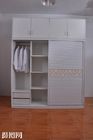New Design Three Doors Particle Board Wardrobe With Wood Shelves And Hangers