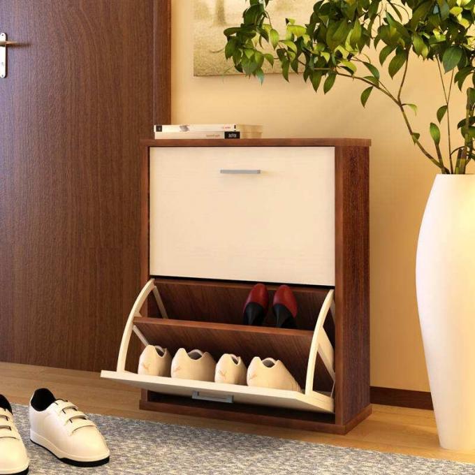 Cabinet en bois de chaussure de pin durable/Cabinet coloré résistant à l'usure de chaussure de Paulownia