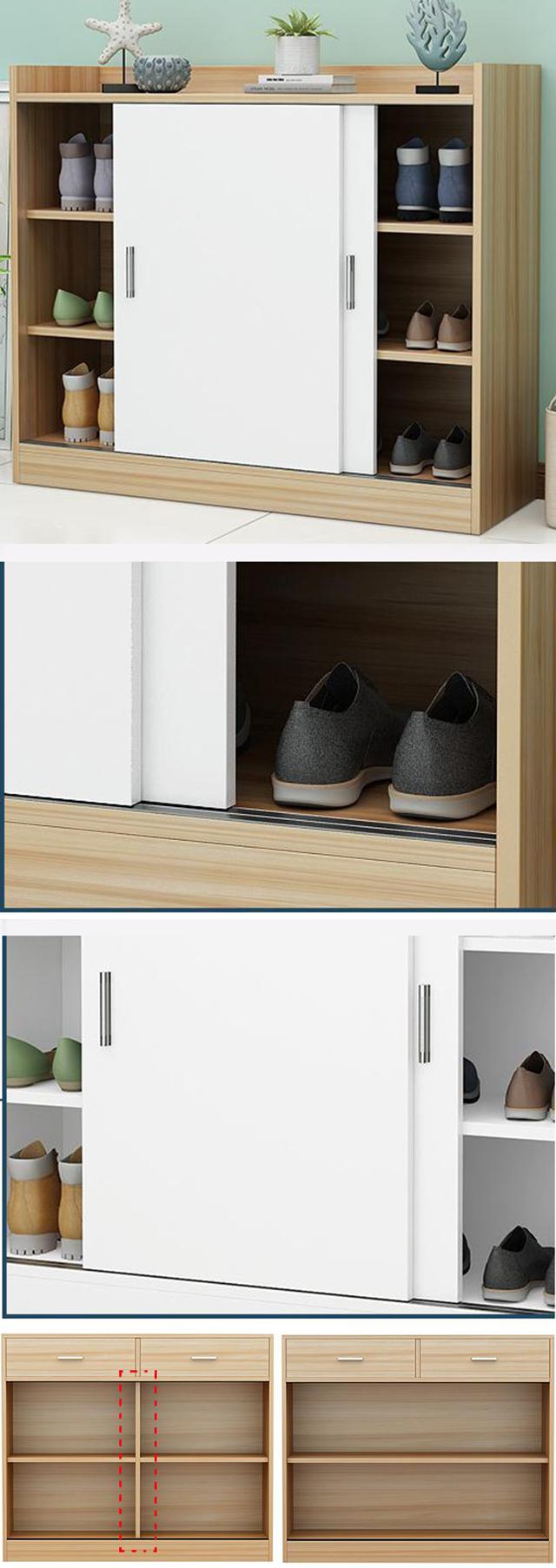Vrai Cabinet en bois de luxe léger de chaussure avec 3 tiroirs pour multifonctionnel