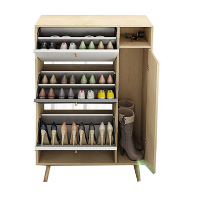 Support commode de chaussure de panneau de particules de mélamine, entreposage en en bois Cabinet de chaussure